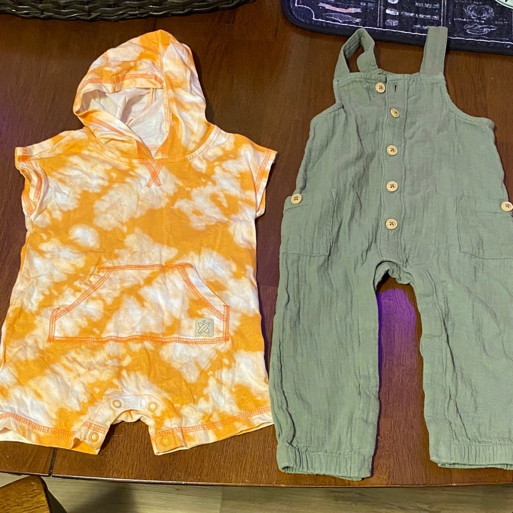 Carter's Orange Tie-Dye Hooded Romper